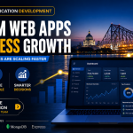 Custom web application development dashboard showing business analytics for IONICWEB CREATOR in Kolkata.